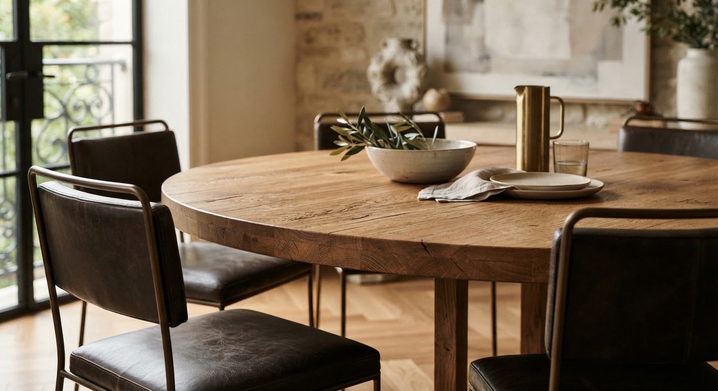 Solid oak dining table produced by Euromobilje